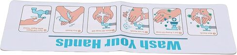 Zunate Hand Washing Instruction Sign, Water Proof Self Adhesive Guide for School or Restaurant Sink Decal to Promote Visual Habits for Young Children in Saudi Arabia