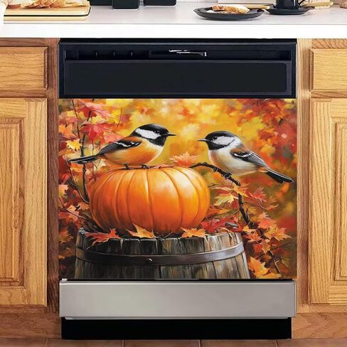 Pumpkin Dishwasher Magnet Cover, 23 x 17 Inch Magnetic Dishwasher Decal, Waterproof Seasonal Kitchen Decor for Autumn Harvest Thanksgiving Home Decoration in Kuwait