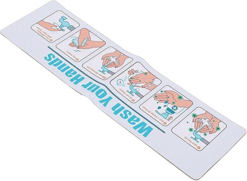 Zunate Hand Washing Instruction Sign, Water Proof Self Adhesive Guide for School or Restaurant Sink Decal to Promote Visual Habits for Young Children in Saudi Arabia