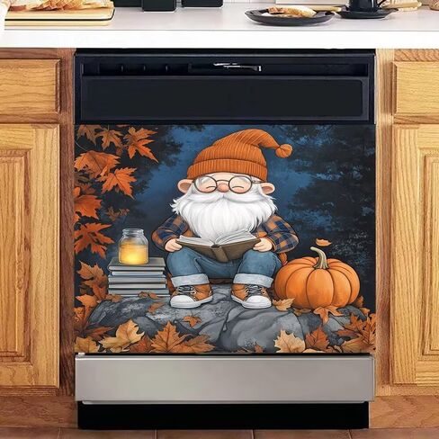 Pumpkin Dishwasher Magnet Cover, 23 x 17 Inch Magnetic Dishwasher Decal, Waterproof Seasonal Kitchen Decor for Autumn Harvest Thanksgiving Home Decoration in Kuwait