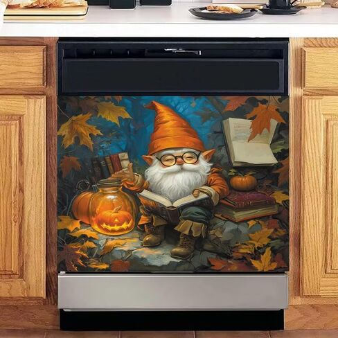 Pumpkin Dishwasher Magnet Cover, 23 x 17 Inch Magnetic Dishwasher Decal, Waterproof Seasonal Kitchen Decor for Autumn Harvest Thanksgiving Home Decoration in Kuwait