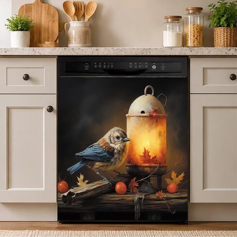 Pumpkin Dishwasher Magnet Cover, 23 x 17 Inch Magnetic Dishwasher Decal, Waterproof Seasonal Kitchen Decor for Autumn Harvest Thanksgiving Home Decoration in Kuwait
