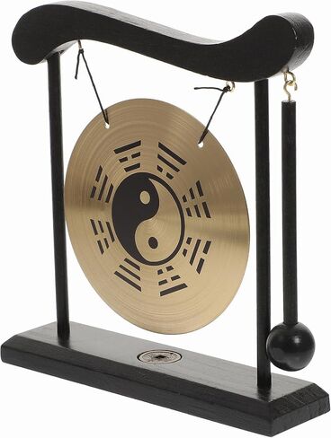 HOMSFOU Mini Desk Gong - Small Brass Gong for Meditation, Sound Healing, Feng Shui, Japanese Zen Decor & Desktop Decoration in Saudi Arabia