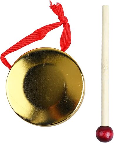 Gong Hand Gong Portable Musical Instrument 12cm Gold Enhance Rhythm Coordination with Traditional Chinese Percussion Instrument Lightweight Metal Wood with Ergonomic Handle (9cm) in Kuwait
