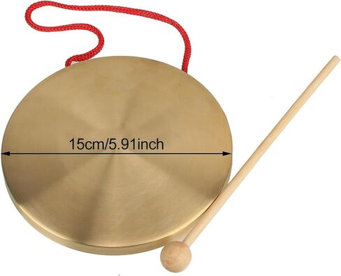 15.4cm Dia Small Copper Hand Gong Orff Percussion Instrument Brass Gong for Celebration, Party, Festivals in Kuwait