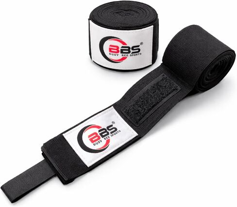 لفافات يد Busy Bee الرياضية للملاكمة 180 بوصة - لفافات MMA قطنية مرنة، Muay Thai وKickboxing - حلقة إبهام وخطاف وحلقة إغلاق - دعم المعصم والمفاصل (زوج) in Kuwait