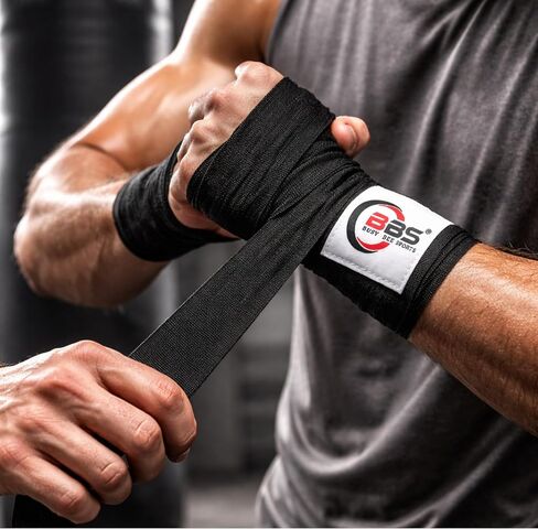 لفافات يد Busy Bee الرياضية للملاكمة 180 بوصة - لفافات MMA قطنية مرنة، Muay Thai وKickboxing - حلقة إبهام وخطاف وحلقة إغلاق - دعم المعصم والمفاصل (زوج) in Kuwait