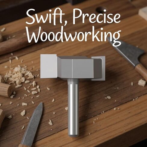 T Shaped Slotting Cutter, 3 Wing Planing Bit, Tungsten Steel Woodworking Slotter, Alloy Wood Milling Cutter, 2.4 in 15.2 cm CNC Spoilboard Surfacing Router Bit in Kuwait