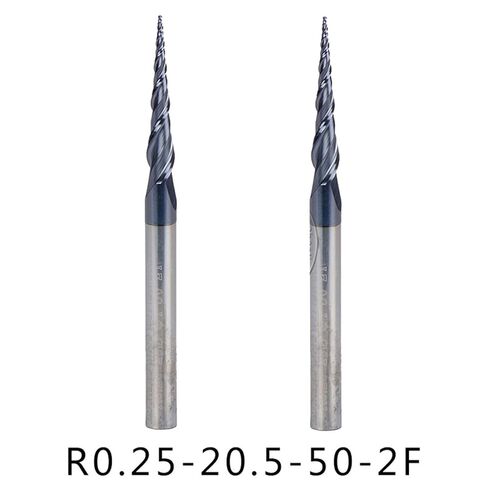 R0.25 * D4 * 20.5 * 50L * 2F كربيد الصلبة كربيد المغلفة تفتق الكرة الأنف نهاية المطاحن تفتق ومخروط بت الخشب 2 قطعة in Kuwait