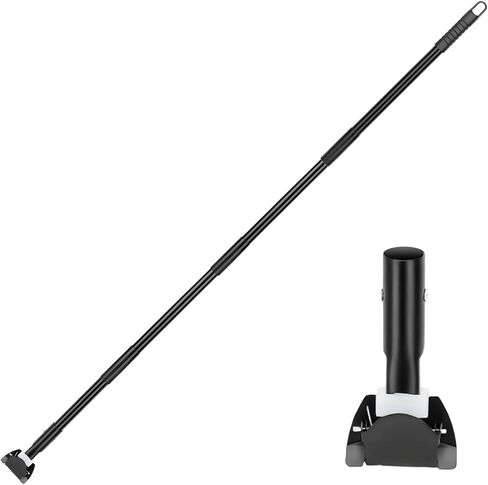 Clip on Dust Mop Handle Heavy Duty - 59 Inch Commercial Dust Mop Frame Handle - Industrial Mop Stick Replacement for Floor Cleaning - Professional Mops Head Replacement Holder (Yellow) in Saudi Arabia
