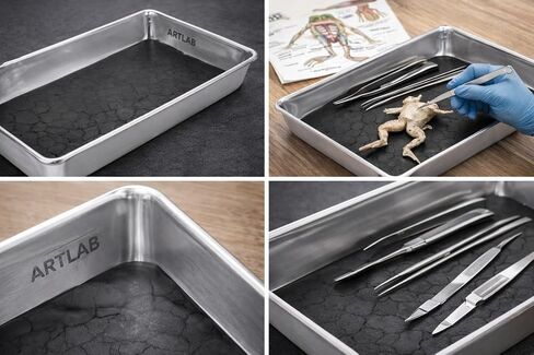 ARTLAB-مقلاة تشريح من الألومنيوم بالشمع الأسود مقاس 11 طولًا × 7 عرضًا × 1.5 ارتفاعًا، مقلاة تشريح للمعدات الأساسية لمختبر الأحياء للاستخدام العام للتشريح (قطعة واحدة لكل واحدة) in Kuwait