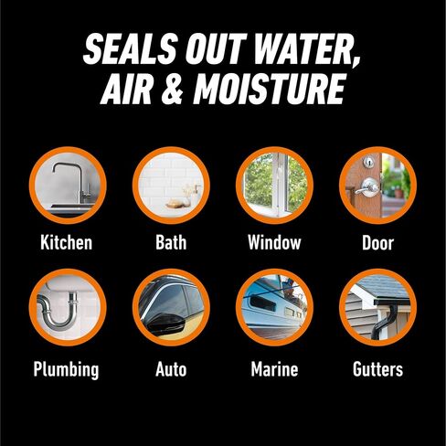 Gorilla 82ml Acrylic Silicone Caulk Sealant Tube, Water Resistant, 2.8 Fl Oz, Paste in Kuwait