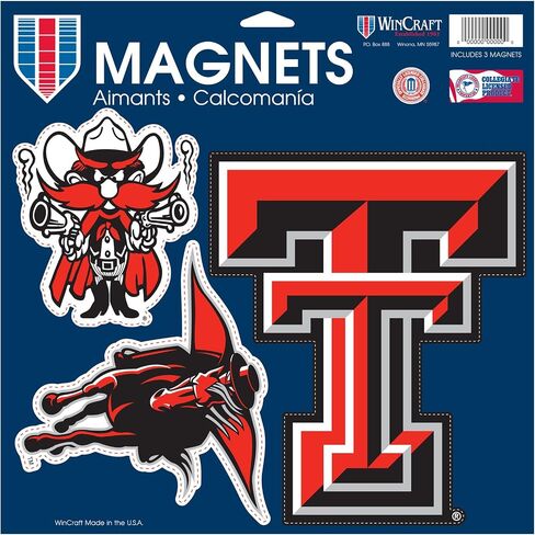 مغناطيس سيارة/مروحة Wincraft NCAA Texas Tech Red Raiders، كبير/11 × 11 بوصة، أبيض in Kuwait