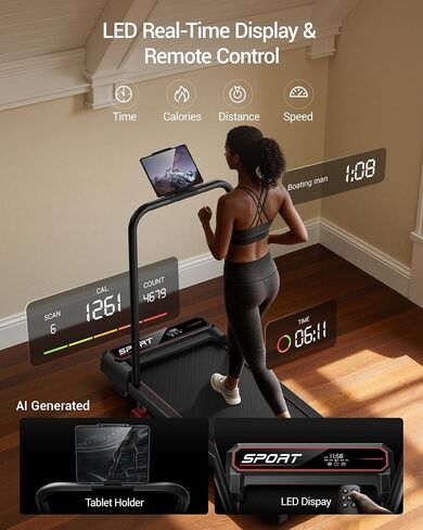 CURSOR FITNESS Walking Vibration Pad with 14% Incline 3.0HP Under Desk Portable Treadmills for Home Quiet 265LBS Vibration Plate Treadmill with Remote Control in Kuwait