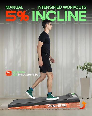 Portable Walking Pad with Incline, Under Desk Walking Pad Treadmill for Home Small Office, 3.0HP 350lbs Capacity Mini Compact Walking Jogging Running Machine with Remote Control and LED Display in Kuwait