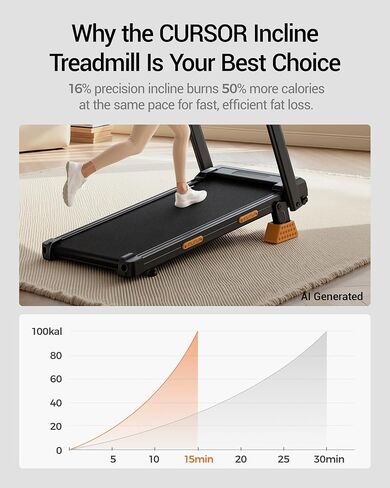 Treadmills for Home with 16% Incline & Led Screen, 3.0HP Quiet Foldable Treadmill with Handle Bar Up to 400lbs Capacity, 7-Layer Shock-Absorbing Walking Pad Treadmill 0.6-7.2MPH in Kuwait