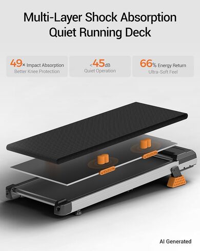 Treadmills for Home with 16% Incline & Led Screen, 3.0HP Quiet Foldable Treadmill with Handle Bar Up to 400lbs Capacity, 7-Layer Shock-Absorbing Walking Pad Treadmill 0.6-7.2MPH in Kuwait