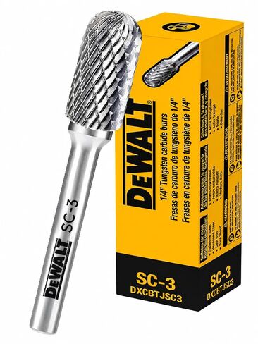 Single DEWALT Tungsten Carbide Burr Size SC-3 with 1/4" Shank for Tough Metalworking (DXCBTJSC3) in Saudi Arabia