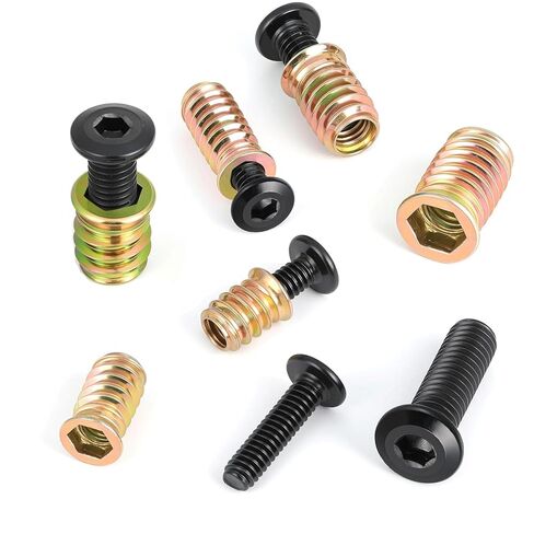 Threaded Wood Inserts for Furniture, 1/4-20 x 1-5/32 Inch, 28 Sets with Hex Screws and Wrenches, Furniture Fasteners (A Kit) in Saudi Arabia