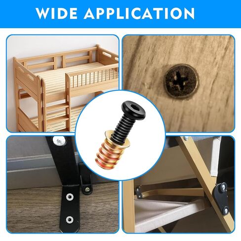 Threaded Wood Inserts for Furniture, 1/4-20 x 1-5/32 Inch, 28 Sets with Hex Screws and Wrenches, Furniture Fasteners (A Kit) in Saudi Arabia