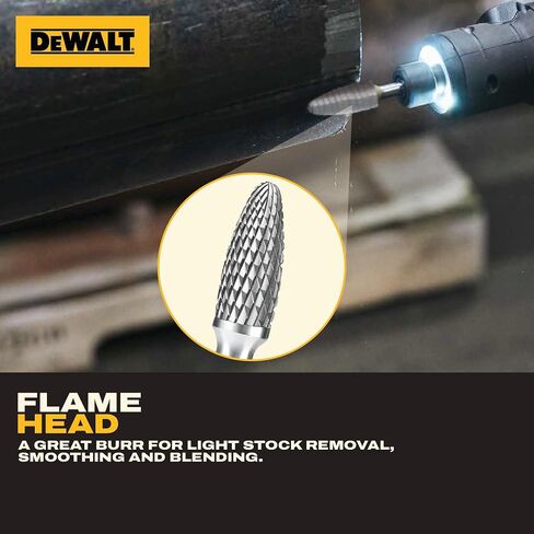 5 Pack DEWALT Tungsten Carbide Burr Size SH-5 with 1/4" Shank for Tough Metalworking (DXCBTJSH5-5) in Saudi Arabia