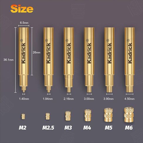Kadrick 520Pcs M2 M3 M4 M5 Threaded Inserts Assortment Kit + Heat Set Insert Tool for 3D Printing Components in Saudi Arabia