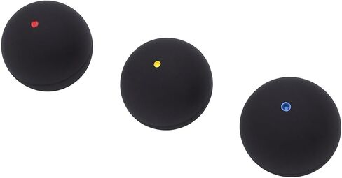 CHICIRIS Squash Balls, 3pcs Rubber Squash Ball Set with Single Blue Red Yellow Dots for Fast Medium Slow Speed, Beginner to Intermediate Training and Practice in Kuwait