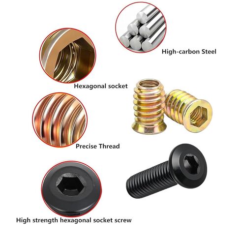 20 Sets 5/16"-18 x20mm Threaded Insert Kits for Wood Furniture - Includes Threaded Inserts and Screws, Woodworking Drill bit and 2 Hex Wrench for Woodworking & DIY Projects in Saudi Arabia