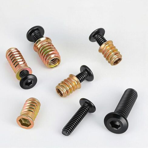 20 Sets 5/16"-18 x20mm Threaded Insert Kits for Wood Furniture - Includes Threaded Inserts and Screws, Woodworking Drill bit and 2 Hex Wrench for Woodworking & DIY Projects in Saudi Arabia