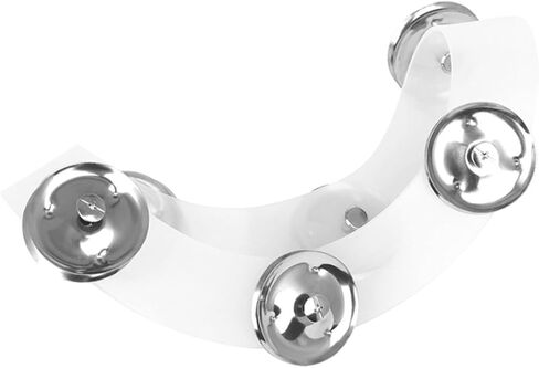 MAGICLULU Hi-hat Cymbal Tambourine مع نغمات سيليكون مزدوجة الصف، 6 قطع مجموعة طبلة ملحقات الصنج لعازفي الجاز والروك، حلقة جرس فضية عالية القبعة متوافقة مع مجموعات الطبول in Kuwait