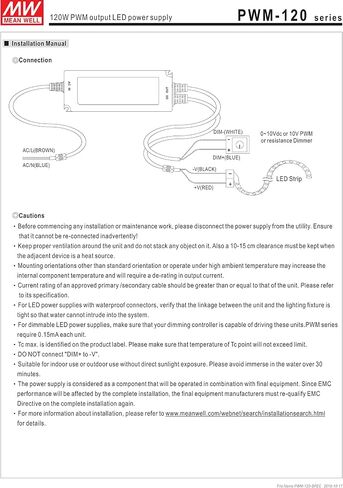 [PowerNex] Mean Well PWM-120-24 24V 5A 120W PWM output LED power supply with PFC in Kuwait