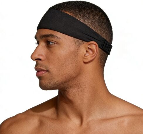 1 pcs Sweat-Absorbent, Breathable & Elastic Solid Color Sports Headband for Running, Fitness, Tennis & More – Unisex, Adjustable in Kuwait
