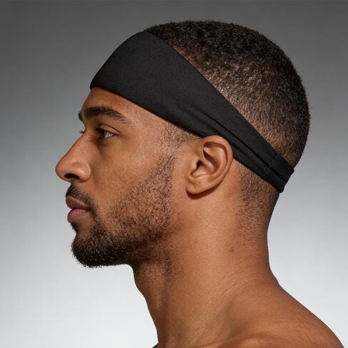 1 pcs Sweat-Absorbent, Breathable & Elastic Solid Color Sports Headband for Running, Fitness, Tennis & More – Unisex, Adjustable in Kuwait