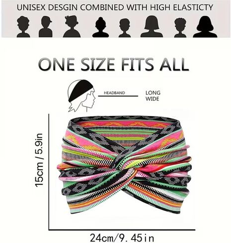Stylish Sports Headband – Wide Cross Design, Sweat-Absorbent, Elastic & Breathable for Fitness and Outdoor Activities in Kuwait