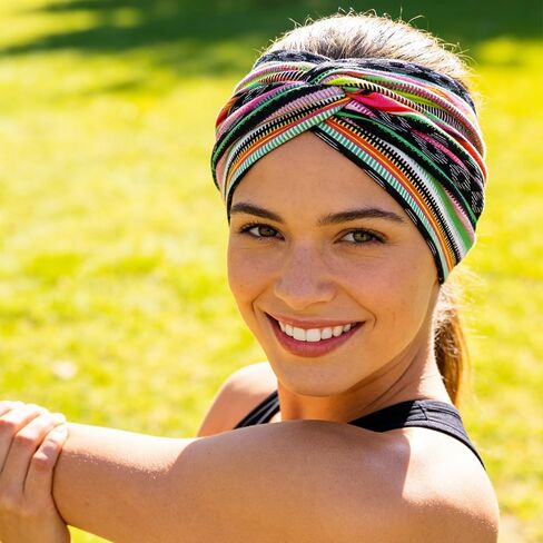 Stylish Sports Headband – Wide Cross Design, Sweat-Absorbent, Elastic & Breathable for Fitness and Outdoor Activities in Kuwait