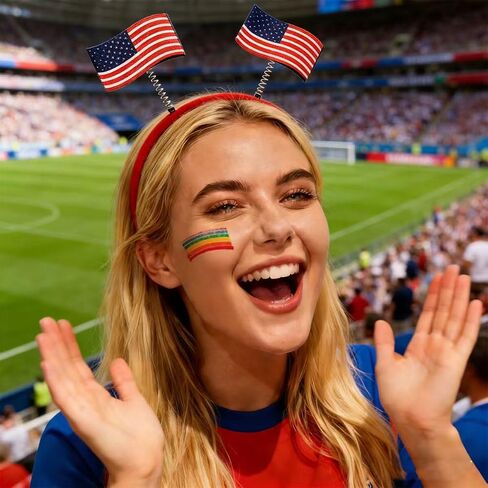 American Flag Headband and Face Paint Set Football fan headband Football Fan Accessories for Game Day Sports Party Decorations 2 Pack in Kuwait