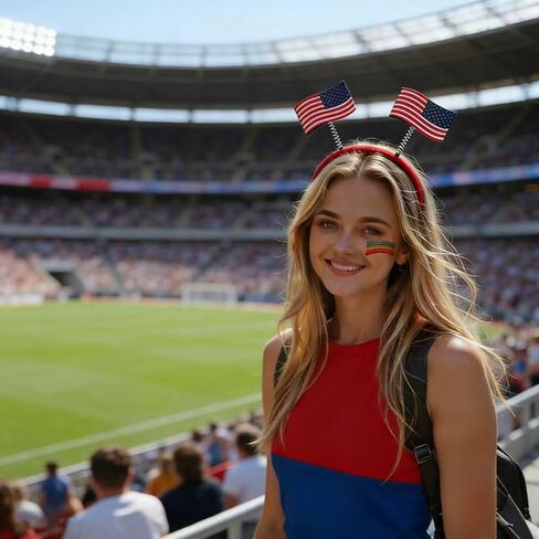 American Flag Headband and Face Paint Set Football fan headband Football Fan Accessories for Game Day Sports Party Decorations 2 Pack in Kuwait
