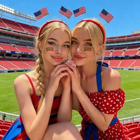 American Flag Headband and Face Paint Set Football fan headband Football Fan Accessories for Game Day Sports Party Decorations 2 Pack in Kuwait