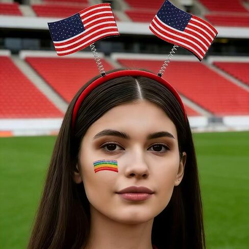 American Flag Headband and Face Paint Set Football fan headband Football Fan Accessories for Game Day Sports Party Decorations 2 Pack in Kuwait