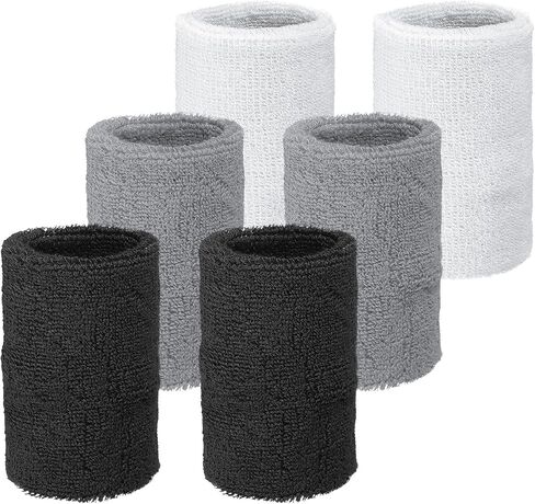 Wrist Sweatbands Sports Absorbent Wristband Tennis Wrist Bands Sweat Band for Men and Women Elastic Wristbands in Kuwait