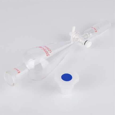 Separatory Funnel with 24/40 Joints (125 ml) Bundle with Glass Erlenmeyer Flask (250 ml) - stonylab Bundle in Kuwait