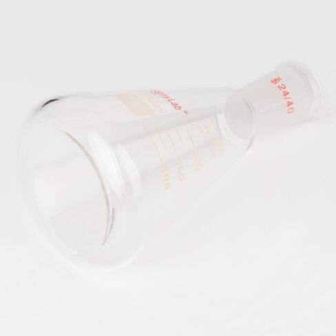 Separatory Funnel with 24/40 Joints (125 ml) Bundle with Glass Erlenmeyer Flask (250 ml) - stonylab Bundle in Kuwait