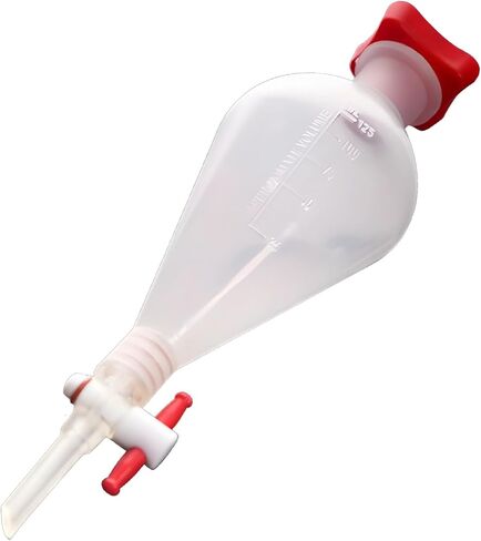 1000Ml Polypropylene Pear Form Separating Funnel, Premium Lab Equipment With Valve, Heat Sterilizable, Great For Science Tasks With Vivid Markings in Kuwait
