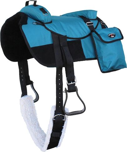 Horse Western Bareback Saddle Pad Trail w/ Pockets Girth Stirrups 39205 in Kuwait