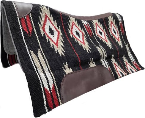 Tahoe Heritage Heavy Duty Contour Fit NZ Wool Western Saddle Pad with Memory Wool Blend Felt Core, 3/4" Thick, 34" x 38" in Kuwait