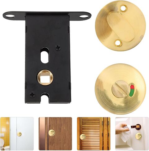 Privacy Indicator Lock for Bathroom Doors with Occupancy Display, Zinc Alloy Sturdy Bathroom Stall Lock Suitable for Office Buildings and Partition Door Privacy Protection in Kuwait
