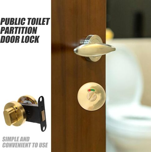 Privacy Indicator Lock for Bathroom Doors with Occupancy Display, Zinc Alloy Sturdy Bathroom Stall Lock Suitable for Office Buildings and Partition Door Privacy Protection in Kuwait