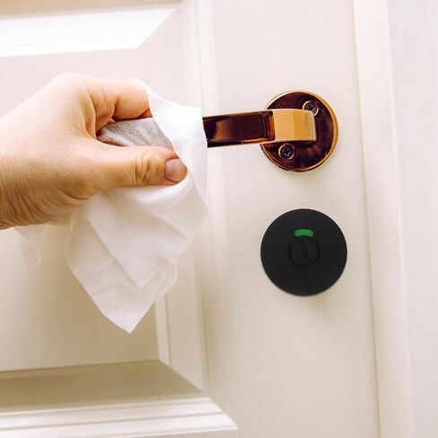 Privacy Indicator Door Lock for Public Restrooms and Office Buildings, Zinc Alloy Material with Easy Installation and Occupancy Status Display, Black Commercial Bathroom Stall Lock in Kuwait