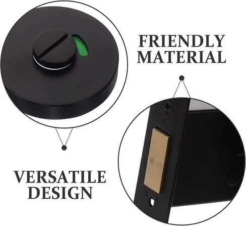 Privacy Indicator Door Lock for Public Restrooms and Office Buildings, Zinc Alloy Material with Easy Installation and Occupancy Status Display, Black Commercial Bathroom Stall Lock in Kuwait