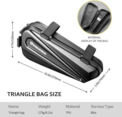 EROADE Bike Frame Bag, Bicycle Triangle Bag, Hard Shell Waterproof Down Tube Storage Bag for MTB Road Bike Cycling Accessories (1.2L) in Kuwait